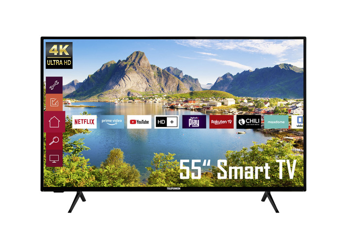 - Telefunken 4K-UHD-LED-Fernseher mit Smart-TV Ansicht 2 - Telefunken 4K-UHD-LED-Fernseher mit Smart-TV, in Farbe SCHWARZ Ansicht 2