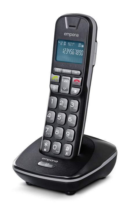 - Emporia TH-21 Großtasten-Telefon mit extra großen Tasten, in Farbe SCHWARZ, in Ausführung Großtasten-Telefon