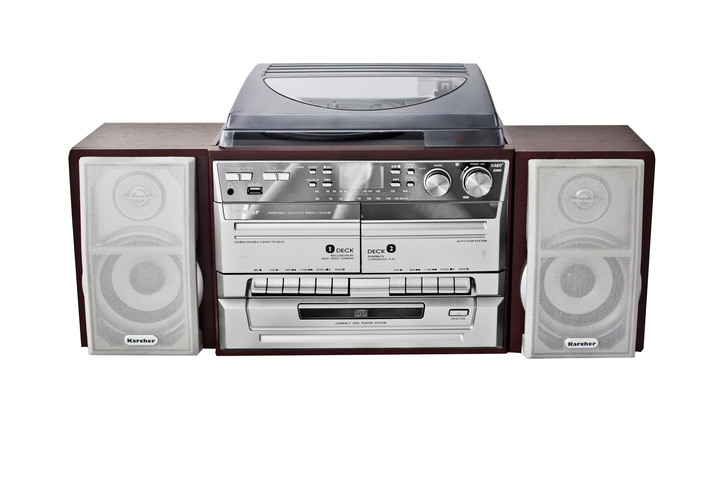 Nostalgie - Karcher KA320 Nostalgie-Stereoanlage Ansicht 2 Nostalgie - Karcher KA320 Nostalgie-Stereoanlage, in Farbe MAHAGONI Ansicht 2