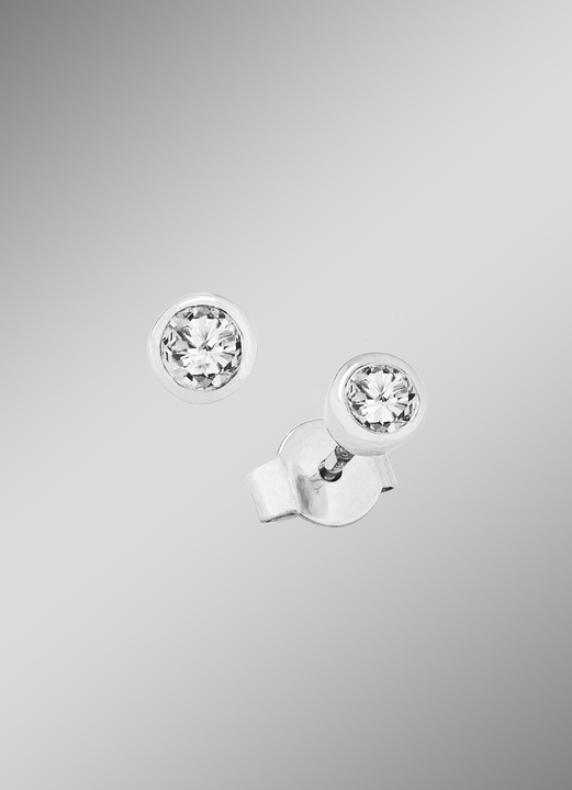mit Diamanten - Solitär-Ohrstecker mit Brillanten, in Farbe  Ansicht 1