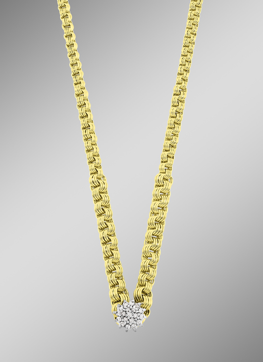 mit Diamanten - Handgefertigte Halskette mit Brillanten, in Farbe  Ansicht 1