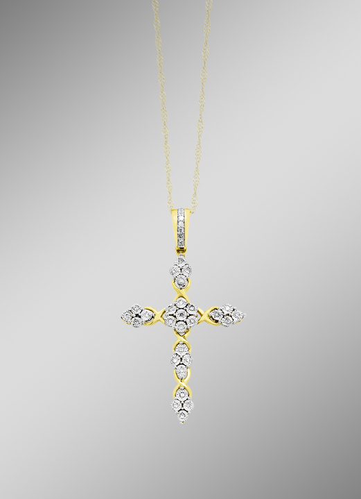 mit Diamanten - Edler Kreuz-Anhänger mit Diamanten, in Farbe  Ansicht 1