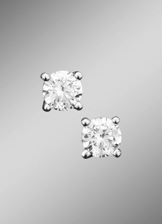 mit Diamanten - Ohrstecker in Weißgold mit Brillant Ansicht 2 mit Diamanten - Ohrstecker in Weißgold mit Brillant, in Farbe  Ansicht 2
