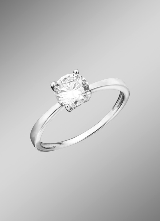 mit Diamanten - Massiver Damenring mit Brillant, in Größe 160 bis 220, in Farbe