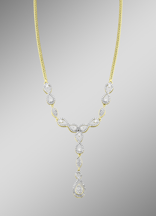 mit Diamanten - Hochwertige Halskette mit Brillanten, in Farbe  Ansicht 1