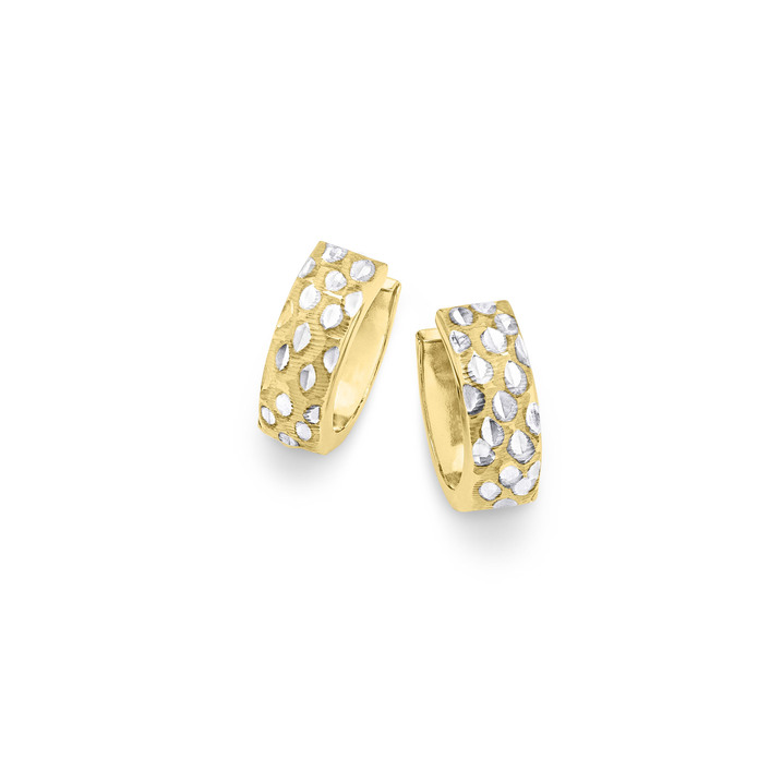 ohne Steine / mit Zirkonia - Diamantierte Klappcreolen, in Farbe  Ansicht 2