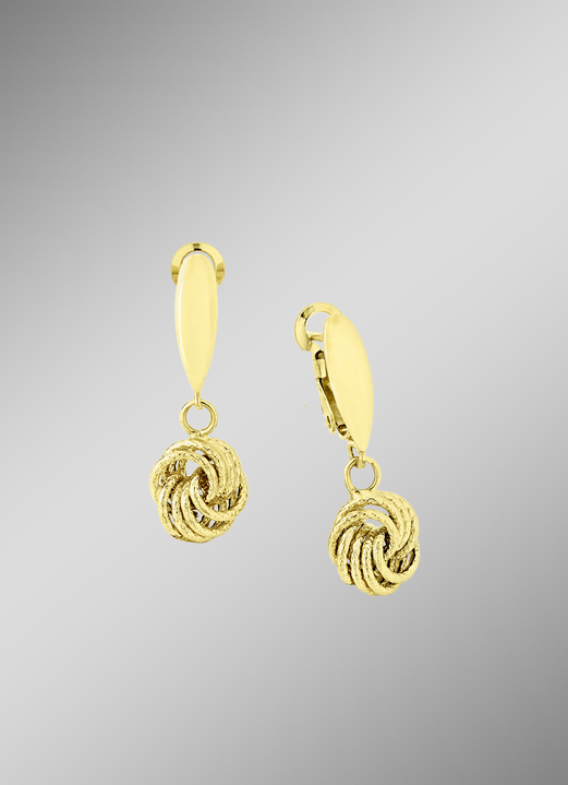 ohne Steine / mit Zirkonia - Clipstecker im Knoten-Design, in Farbe  Ansicht 1