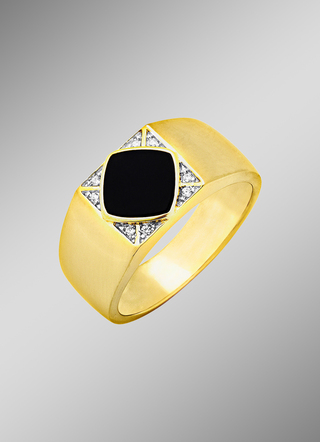 Herrenring mit echt Onyx