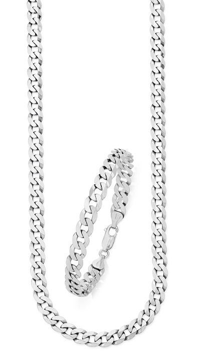 Halsketten & Armbänder - Zeitlose Panzerketten-Garnitur Ansicht 3 Halsketten & Armbänder - Zeitlose Panzerketten-Garnitur, in Farbe , in Ausführung Armband, 21 cm Ansicht 3