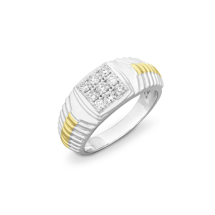 Ringe - Hochwertiger Herrenring in Bicolor mit Brillanten, in Größe 180 bis 240, in Farbe  Ansicht 2