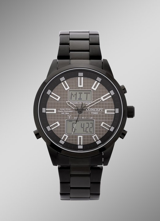 - Concept Time-Funk-Solar-Herrenuhr mit Edelstahlgehäuse, in Farbe  Ansicht 1