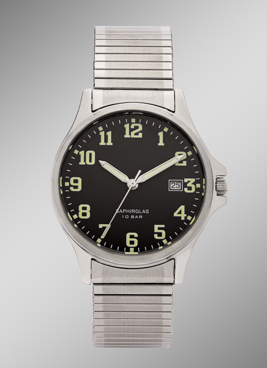 Quartzuhren - Beliebte Para-Quartz-Herrenuhr Ansicht 3 Quartzuhren - Beliebte Para-Quartz-Herrenuhr, in Farbe , in Ausführung Lederband Ansicht 3