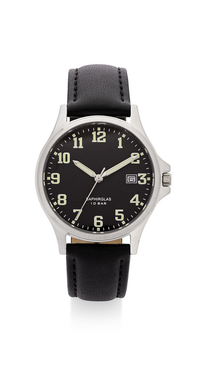 Quartzuhren - Beliebte Para-Quartz-Herrenuhr Ansicht 2 Quartzuhren - Beliebte Para-Quartz-Herrenuhr, in Farbe , in Ausführung Lederband Ansicht 2