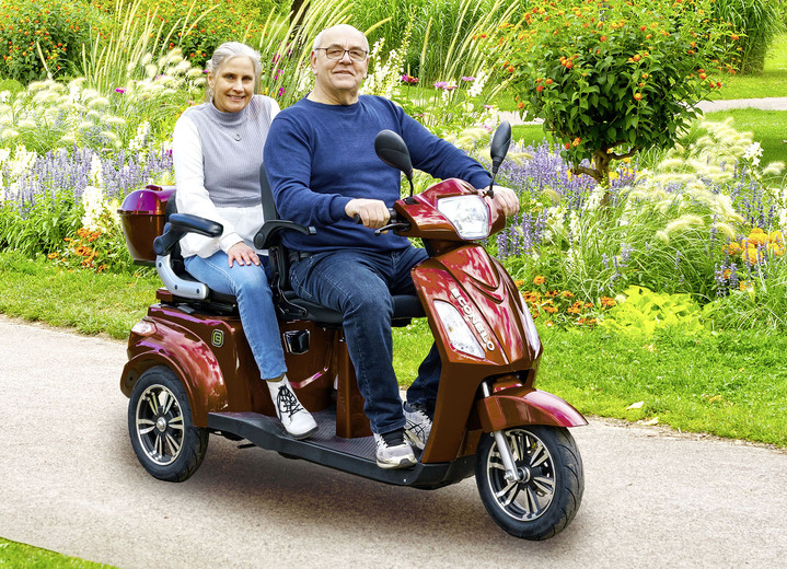 Mobilität - Elektro-Dreiradroller von Econelo für 2 Personen, in Farbe ROT Ansicht 1