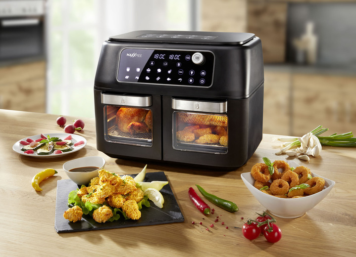 Kochen & Grillen - Doppelkammer-Fritteuse:2 Gerichte – fertig zur gleichen Zeit!, in Farbe ROT Ansicht 3