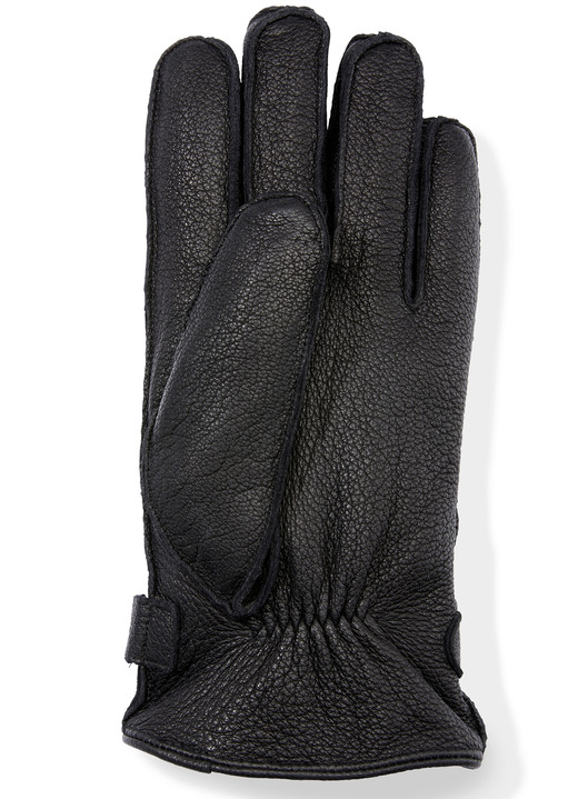 - Herren-Handschuh aus weichem Ziegen-Nappaleder, in Größe L bis M, in Farbe SCHWARZ Ansicht 2