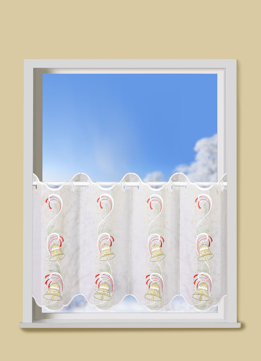 Fensterdekorationen - Filigraner Kurzstore, in Größe 785 (H40x 80 cm) bis 858 (H55x128 cm), in Farbe ECRU Ansicht 1