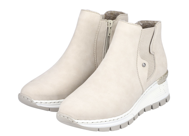 Komfortschuhe - Rieker Stiefelette aus weichem Nubukmaterial, in Größe 036 bis 042, in Farbe BEIGE Ansicht 8