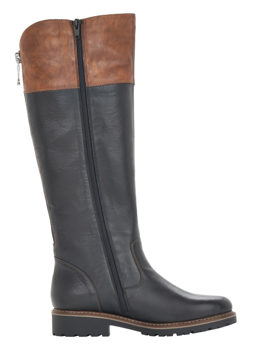 Komfortschuhe - Remonte, gefütterte Damen-Stiefel, Winterschuhe, Weite G, mit Reißverschluss, in Größe 036 bis 042, in Farbe SCHWARZ-MARONE Ansicht 2