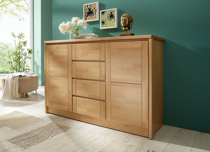 Sideboards & Kommoden - Sideboard aus Massivholz mit Softclose, in Farbe KERNBUCHE Ansicht 1
