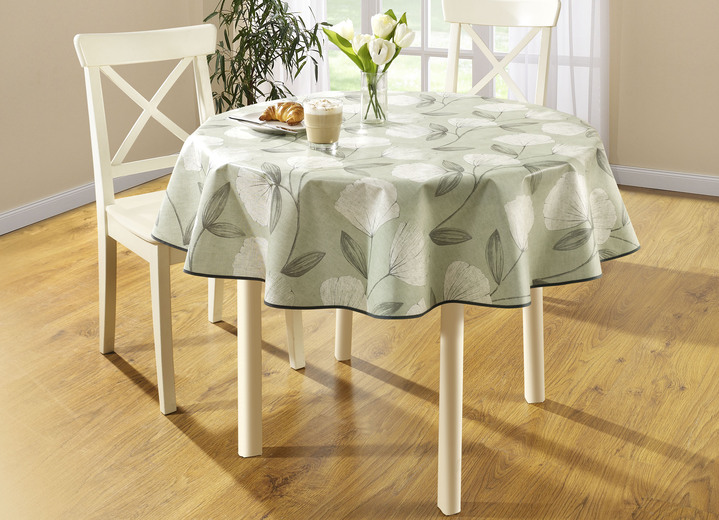 Tischdecken - Wachstuch-Tischdecke mit Ginkgo-Motiven, in Größe 108 (Tischdecke, 80/ 80 cm) bis 190 (Tischdecke oval, 140/190 cm), in Farbe TERRA Ansicht 5