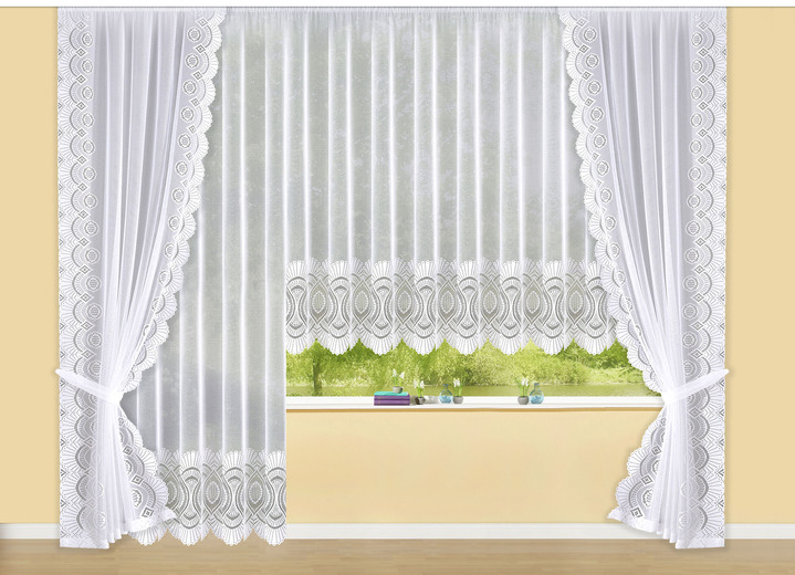 Klassisch - Blumenfenster-Store mit Universalschienenband Ansicht 4 Klassisch - Blumenfenster-Store mit Universalschienenband, in Größe 136 (H90xB300 cm) bis 181 (H175xB600 cm), in Farbe WEISS Ansicht 4