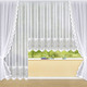 Klassisch - Blumenfenster-Store mit Universalschienenband – Farbe WEISS – Ansicht 4 Klassisch - Blumenfenster-Store mit Universalschienenband, in Größe 136 (H90xB300 cm) bis 181 (H175xB600 cm), in Farbe WEISS – Farbe WEISS – Ansicht 4