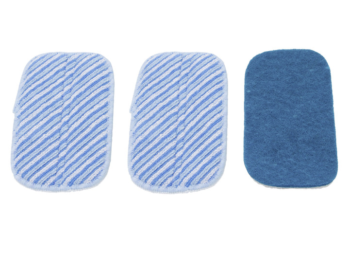 Zubehör - Ersatzpads, 3-teilig, für den Livington Multi Scrubber, in Farbe BLAU-WEISS