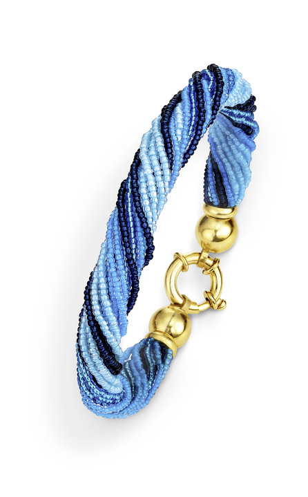 Halsketten & Armbänder - Armband mit Muranoglas in Blautönen, in Farbe  Ansicht 3