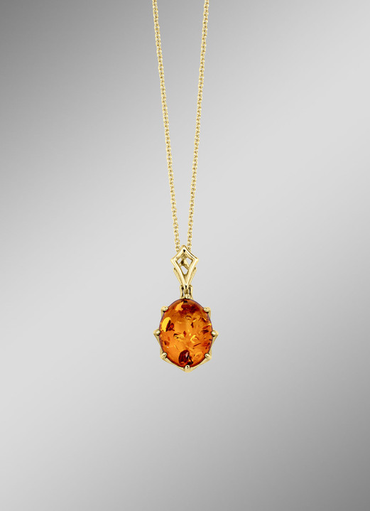 ohne Steine / mit Zirkonia - Anhänger mit Kette, in Farbe  Ansicht 1