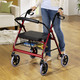 Mobilität - Rollator XXL mit hochwertigem Stahlgestell, in Farbe ROT