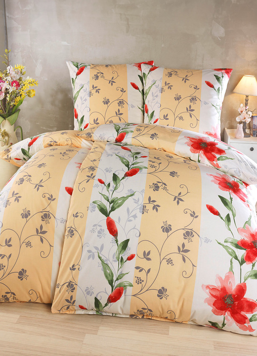 - Bettwäsche-Garnitur mit Reißverschluss, in Größe 111 (40/80 cm + 135/200 cm) bis 115 (80/80 cm + 155/220 cm), in Farbe BUNT Ansicht 2