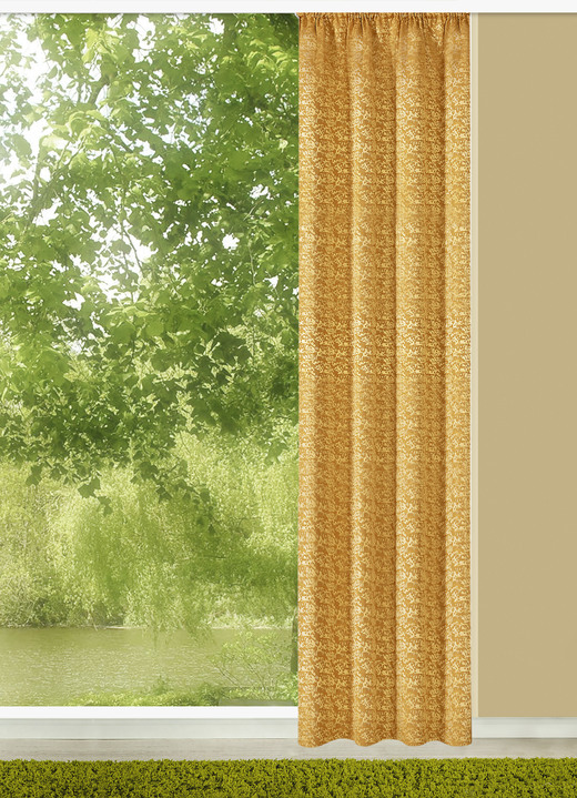 Klassisch - Übergardine mit Universalschienenband, in Größe 365 (H145xB115 cm) bis 899 (Raffhalter, 70 cm), in Farbe BEIGE Ansicht 2