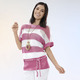 Pullover - Pulli in Netzmuster – Farbe ROSÉ-WEISS Pullover - Pulli in Netzmuster, in Größe L(44/46) bis XS(32/34), in Farbe TÜRKIS-WEISS