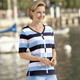 Pullover - Pulli mit Sreifendessin – Farbe MARINE-BLEU-WEISS – Ansicht 1 Pullover - Pulli mit Sreifendessin, in Größe 038 bis 052, in Farbe MARINE-BLEU-WEISS – Farbe MARINE-BLEU-WEISS – Ansicht 1