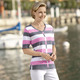 Pullover - Pulli mit Sreifendessin – Farbe ROSA-GRAU-WEISS Pullover - Pulli mit Sreifendessin, in Größe 038 bis 052, in Farbe MARINE-BLEU-WEISS