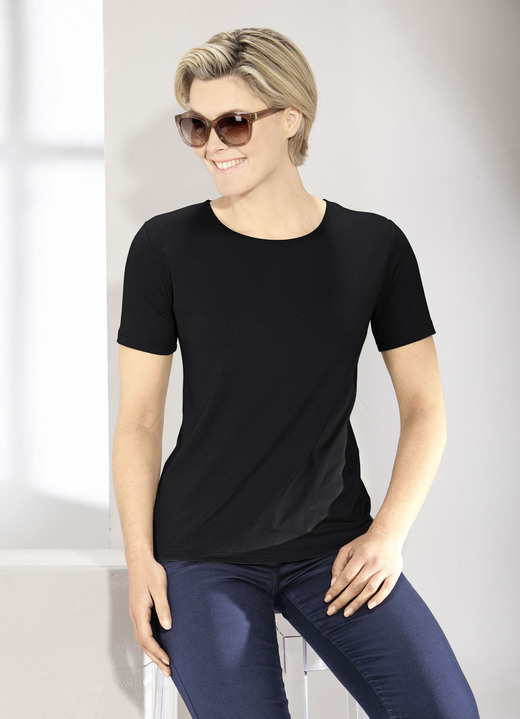 Shirts - Kombistarkes Shirt in 9 Farben, in Größe L (44/46) bis XXL (52/54), in Farbe BLEU Ansicht 3