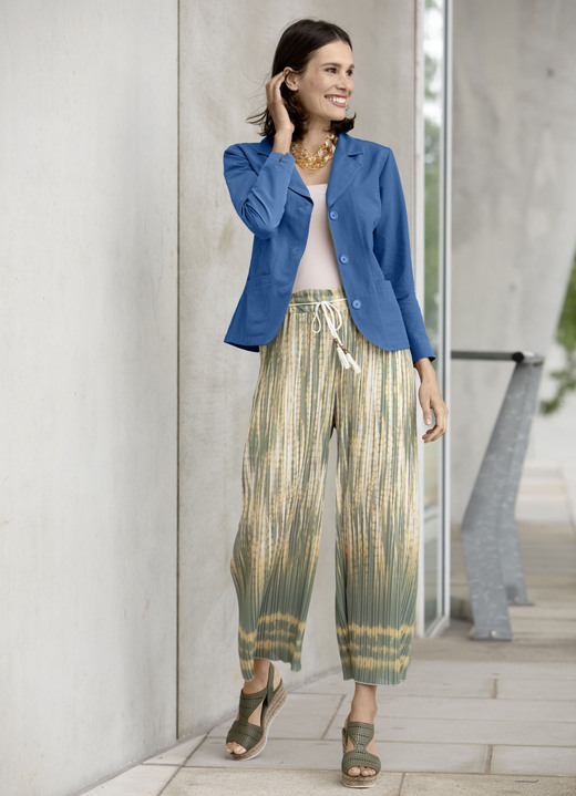 Blusenjacken - Blusenjacke  mit Schulterpolster, in Größe 034 bis 050, in Farbe OCKER Ansicht 6