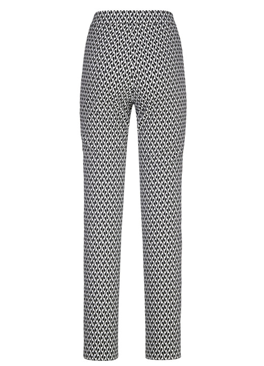 Damenmode - Hose mit aktueller Dessinierung, in Größe 017 bis 052, in Farbe SCHWARZ-ECRU Ansicht 2