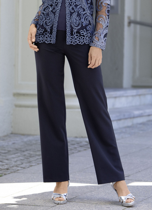 Hosen - Hose in angesagter Palazzo-Form, in Größe 018 bis 054, in Farbe SCHWARZ Ansicht 4