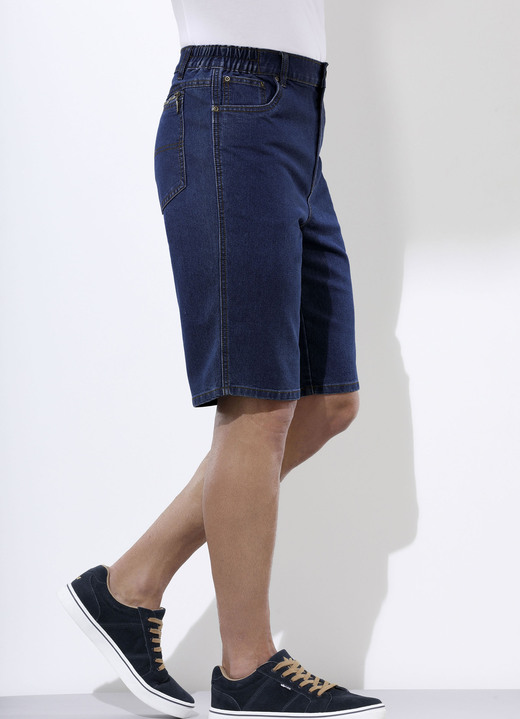 Hosen - Jeans-Bermudas mit Dehnbundeinsätzen in 3 Farben, in Größe 024 bis 060, in Farbe JEANSBLAU Ansicht 1