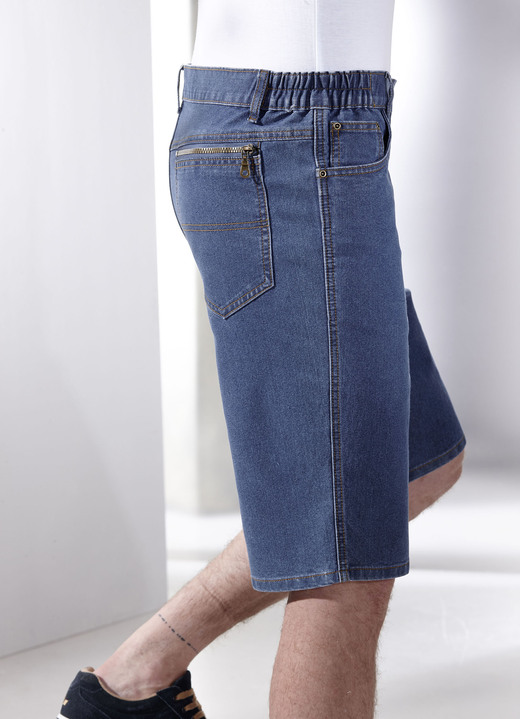 Hosen - Jeans-Bermudas mit Dehnbundeinsätzen in 3 Farben, in Größe 024 bis 060, in Farbe HELLJEANS Ansicht 1