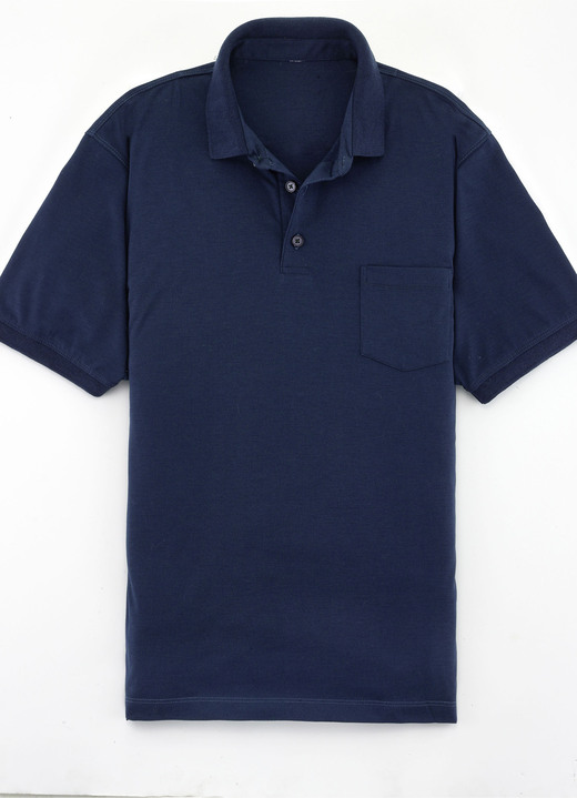 Hemden, Pullover & Shirts - Poloshirt in 4 Farben, in Größe 046 bis 062, in Farbe MARINE Ansicht 1