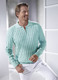 Hemden, Pullover & Shirts - Polopullover mit kurzem Reißverschluss in 3 Farben, in Größe 046 bis 062, in Farbe MINT