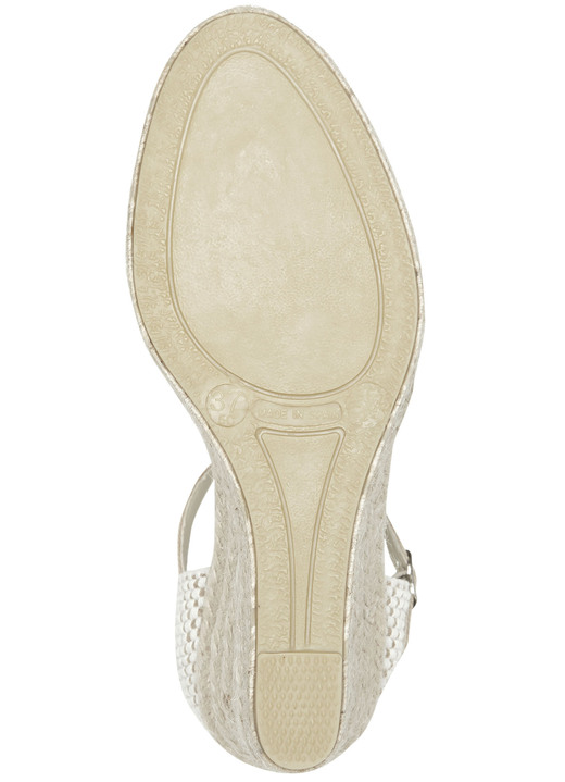 Sandaletten & Pantoletten - Sandalette aus Textilmaterial, in Größe 036 bis 042, in Farbe ECRU-BLAU Ansicht 6