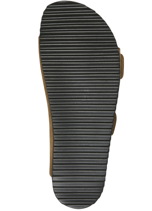 Sandaletten & Pantoletten - Andrea Conti Pantolette mit bunt bedrucktem Lederfußbett, in Größe 036 bis 042, in Farbe GELB Ansicht 6