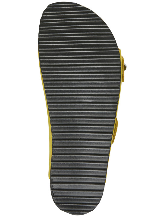 Sandaletten & Pantoletten - Andrea Conti Pantolette mit bunt bedrucktem Lederfußbett, in Größe 036 bis 042, in Farbe GELB Ansicht 3