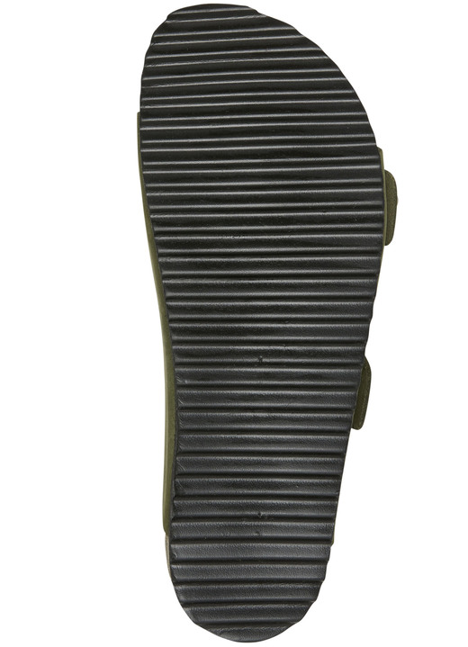 Sandaletten & Pantoletten - Andrea Conti Pantolette mit bunt bedrucktem Lederfußbett, in Größe 036 bis 042, in Farbe GELB Ansicht 12