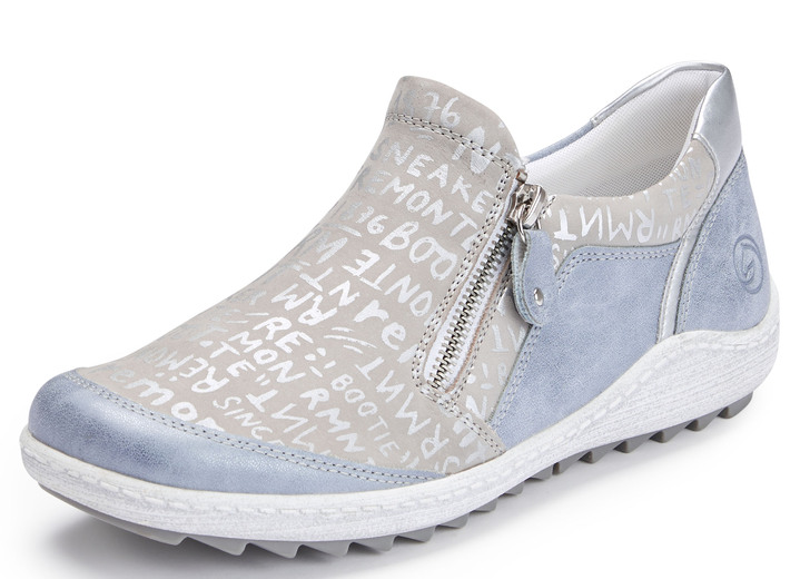Komfortschuhe - Remonte Slipper mit herausnehmbarer Einlage, in Größe 036 bis 042, in Farbe BLEU-SILBERGRAU Ansicht 1