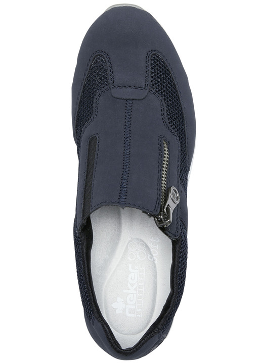 - Rieker Slipper aus weichem Nubuk- und Textilmaterial, in Größe 036 bis 042, in Farbe DUNKELBLAU Ansicht 2